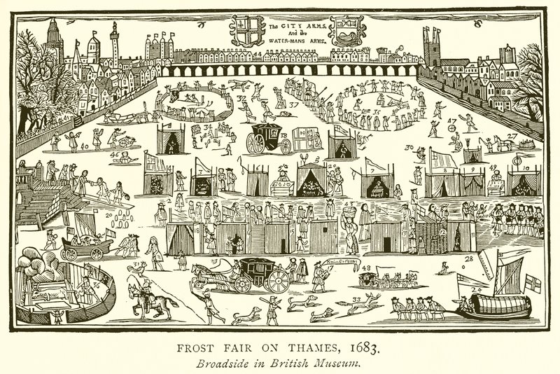 Frost Fair op de Theems, 1683 door English School