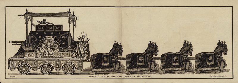Begrafeniswagen van wijlen de Hertog van Wellington door English School