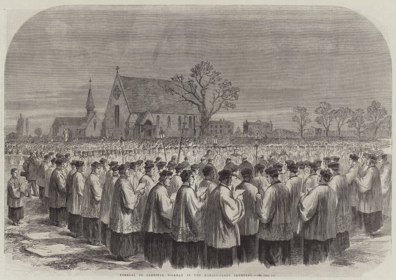 Begrafenis van Kardinaal Wiseman op de Kensal-Green Begraafplaats door English School
