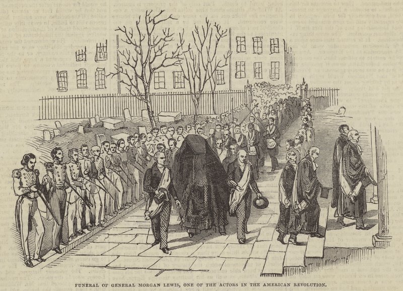 Begrafenis van generaal Morgan Lewis, een van de acteurs in de Amerikaanse Revolutie door English School