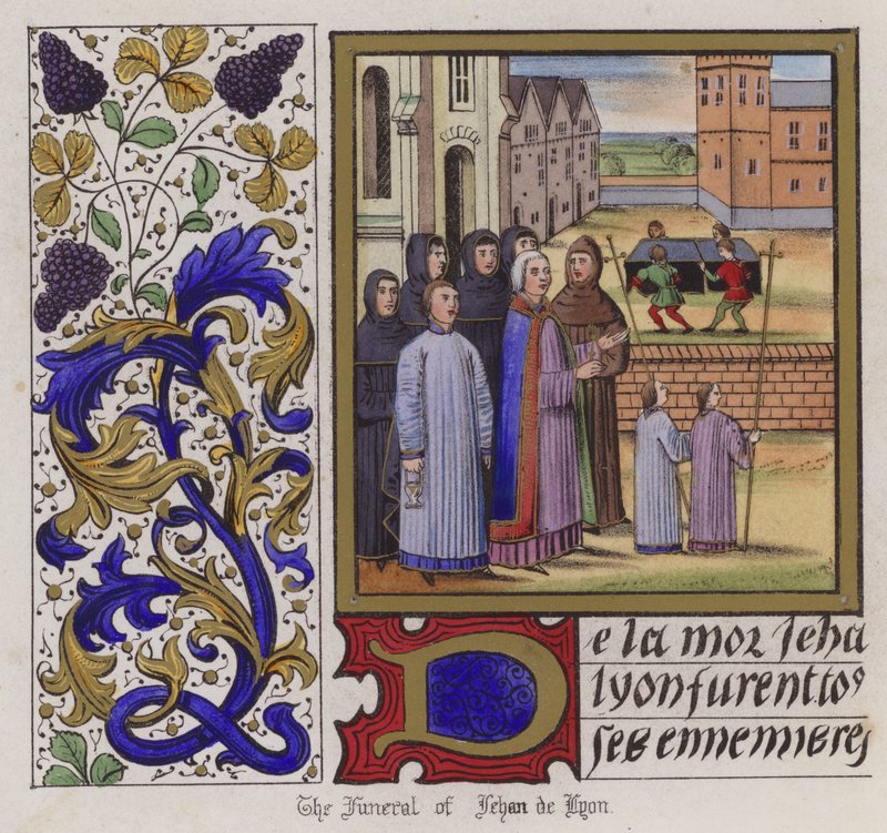Begrafenis van Jehan De Lyon door English School