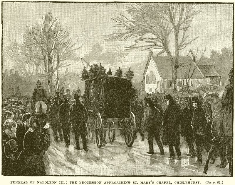 Begrafenis van Napoleon III: De Processie nadert de St. Mary