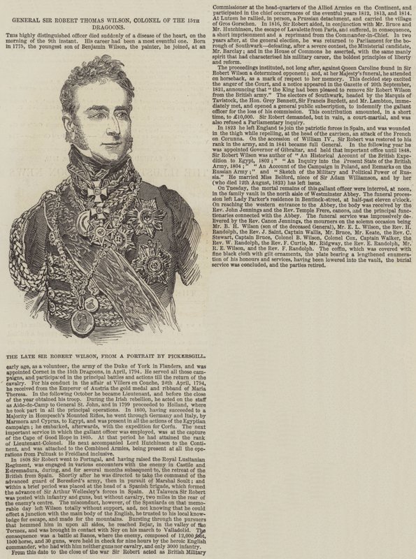 Generaal Sir Robert Thomas Wilson, kolonel van de 15e Dragoons door English School