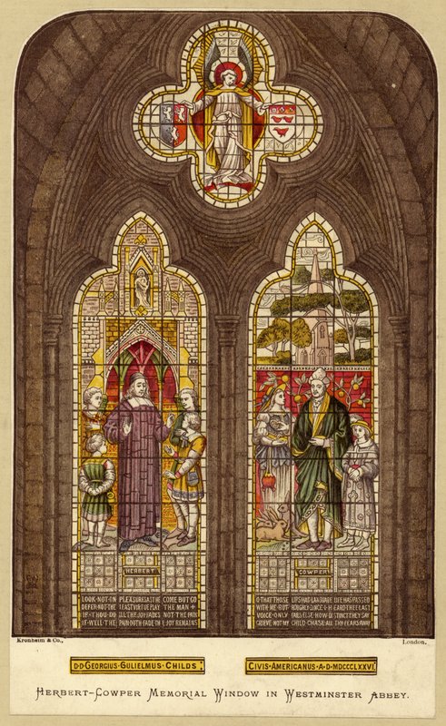 George Herbert en William Cowper raam, Westminster Abbey, Londen door English School