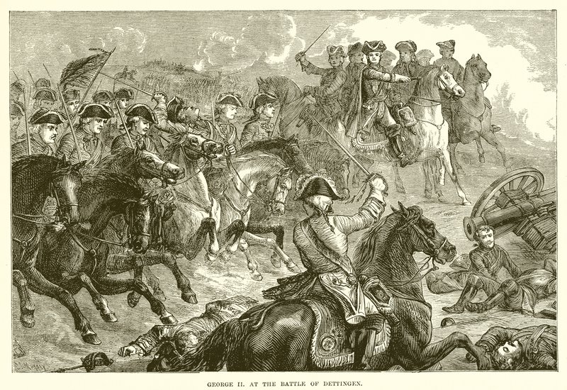 George II bij de Slag bij Dettingen door English School
