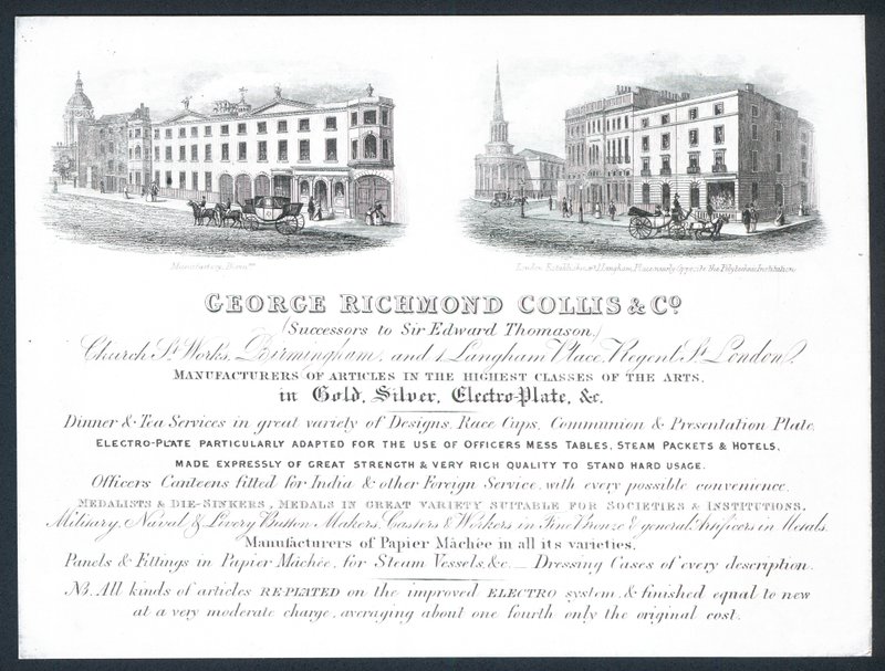 George Richmond Collis & Co, handelskaart door English School