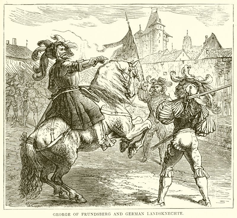 Georg von Frundsberg en Duitse landsknechten door English School