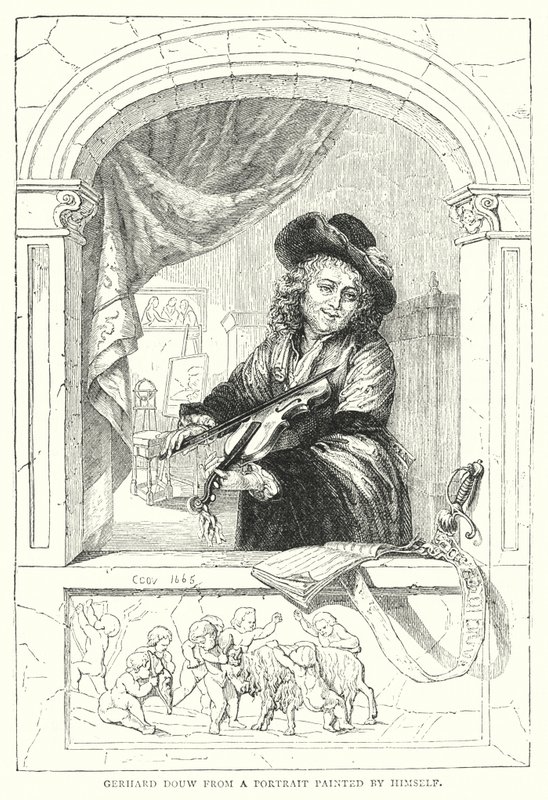 Gerhard Douw van een portret geschilderd door hemzelf door English School