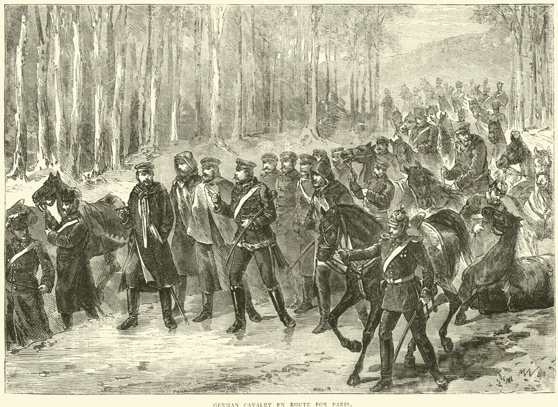 Duitse cavalerie op weg naar Parijs, oktober 1870 door English School