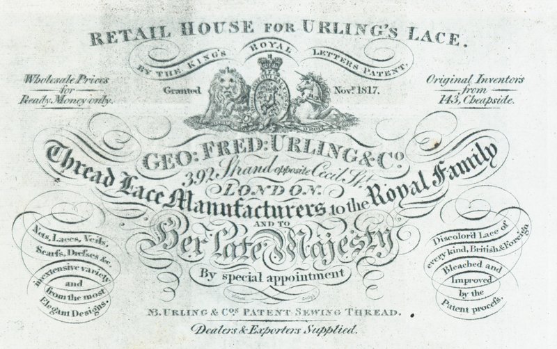 Geroge Fred Urling & Co, draadkant fabrikant door English School