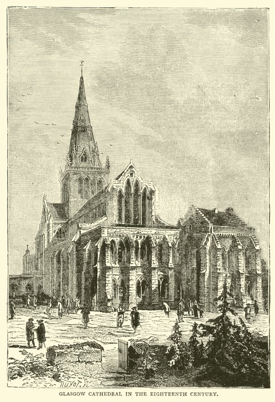 Kathedraal van Glasgow in de achttiende eeuw door English School