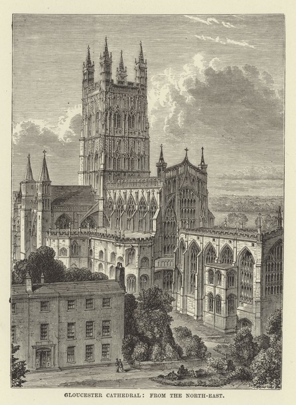 Gloucester Kathedraal, vanuit het noordoosten door English School