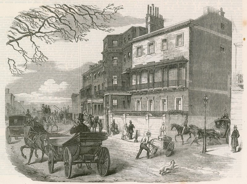 Gloucester House, Piccadilly, Londen, de residentie van de overleden hertogin van Gloucester door English School