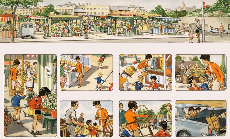 Naar de markt gaan door English School