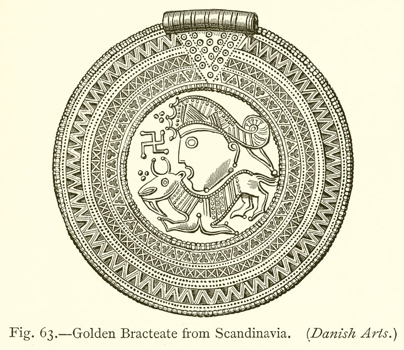 Gouden bracteaat uit Scandinavië door English School