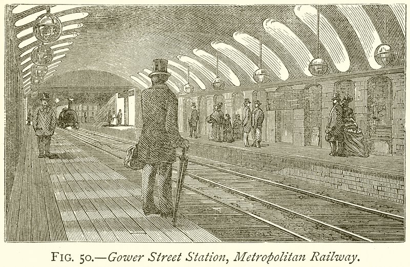 Gower Street Station, Metropolitan Railway door English School