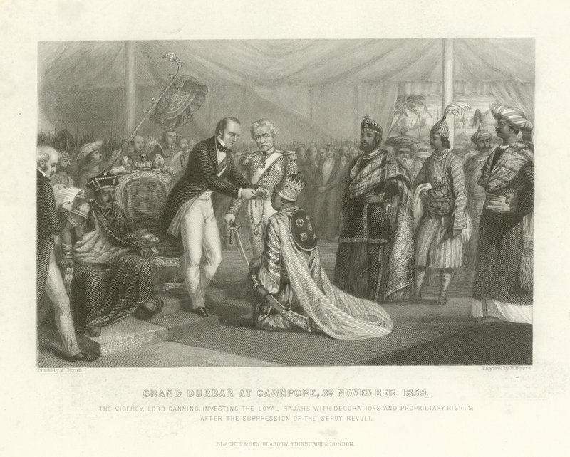 Grote Durbar in Cawnpore, 3 november 1859 door English School