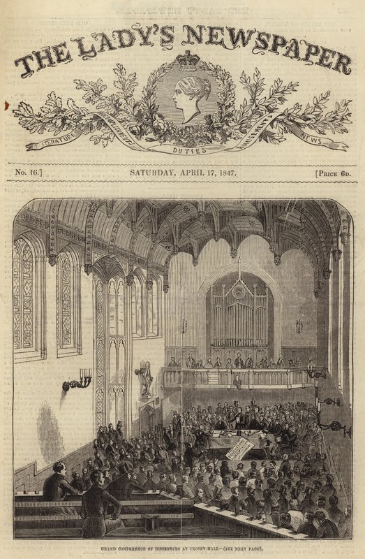 Grote conferentie van Dissenters in Crosby Hall, Londen, 1847 door English School