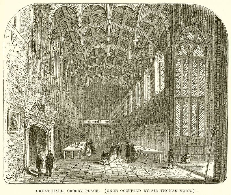 Grote zaal, Crosby Place. (Eens bewoond door Sir Thomas More) door English School