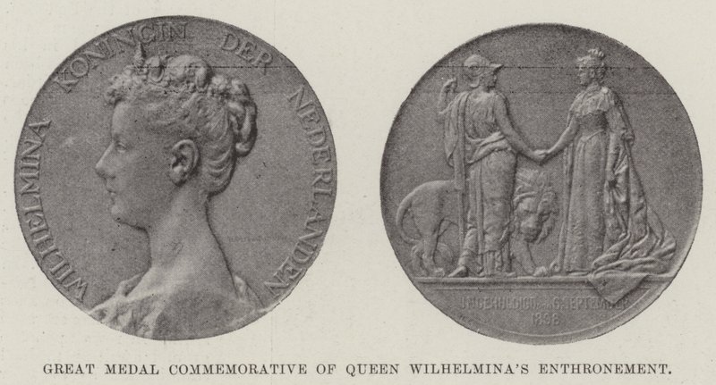 Grote Medaille ter Herdenking van de Troonsbestijging van Koningin Wilhelmina door English School