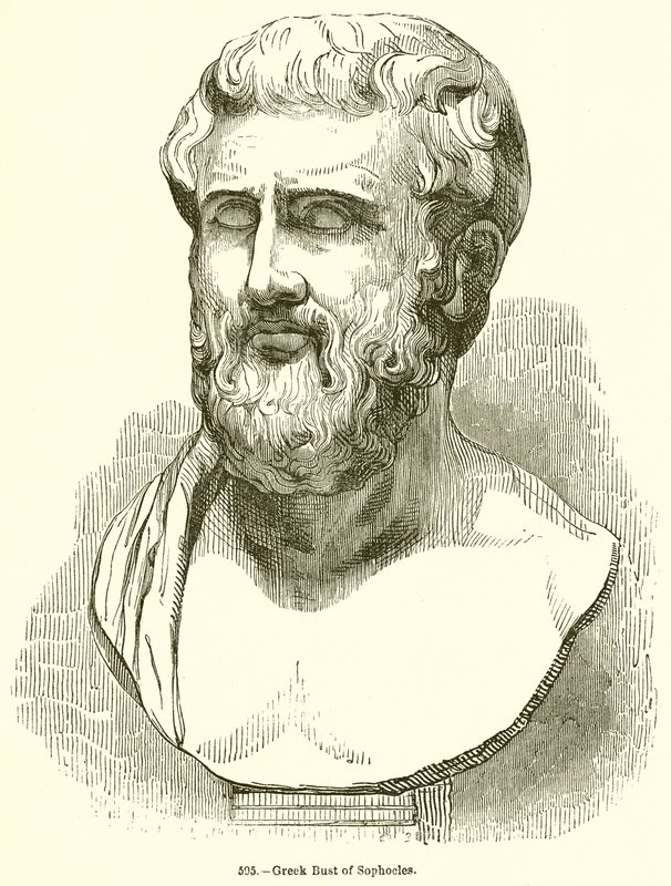 Griekse buste van Sophocles door English School