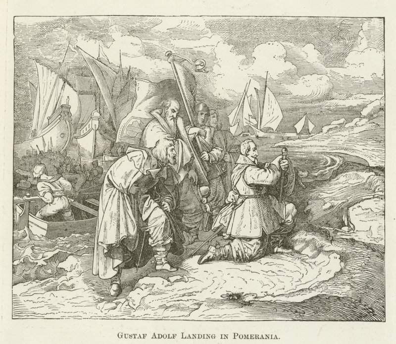 Gustaf Adolf landt in Pommeren door English School