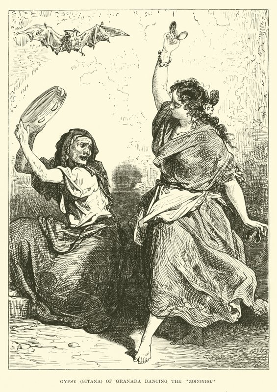 Zigeuner, Gitana van Granada danst de Zorongo door English School