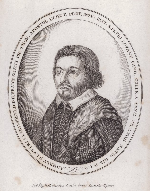 H Brady, Engelse uitgever van een boek over canoniek recht in de late 17e eeuw (gravure) door English School
