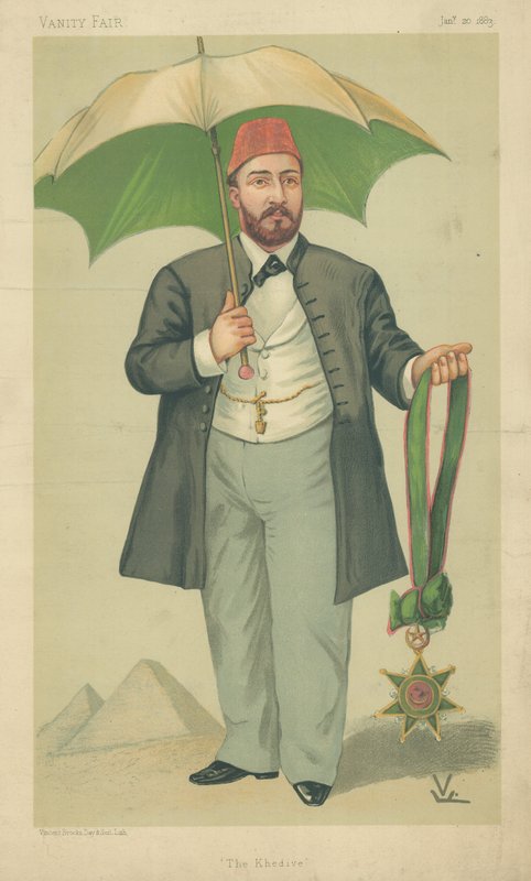 H H Mehemed Tewfik-Pasha, Khedive van Egypte, De Khedive, 20 januari 1883, Vanity Fair cartoon door English School