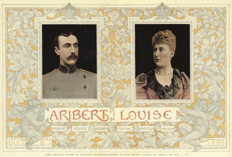 H K H Prinses Louise van Sleeswijk-Holstein, Getrouwd met H S H Prins Aribert van Anhalt, op 6 Juli 1891 door English School