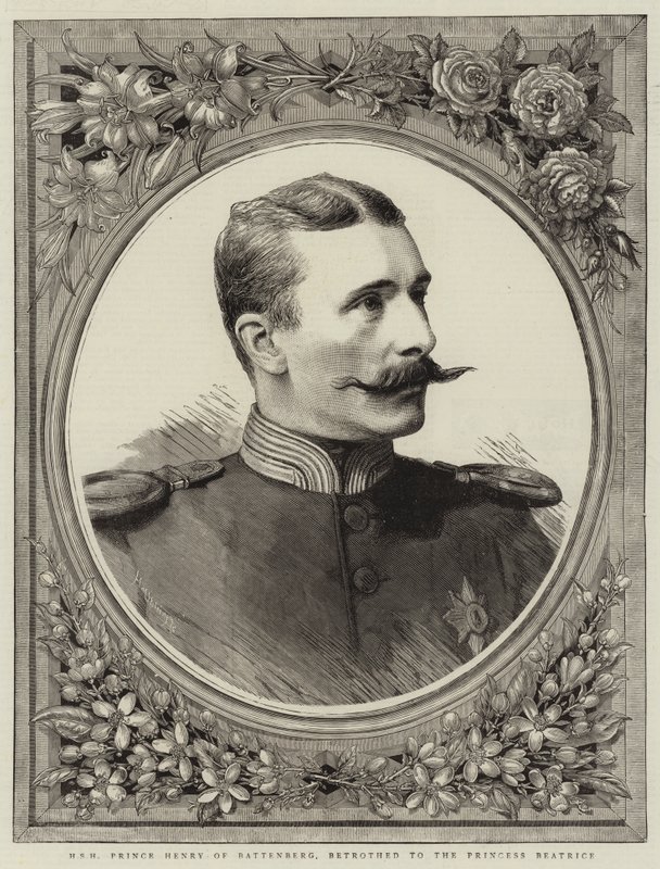 H S H prins Hendrik van Battenberg, verloofd met prinses Beatrice (gravure) door English School