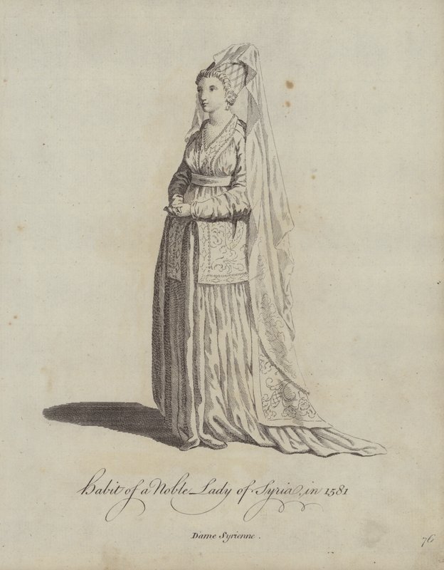 Kleding van een Adellijke Dame van Syrië in 1581 door English School