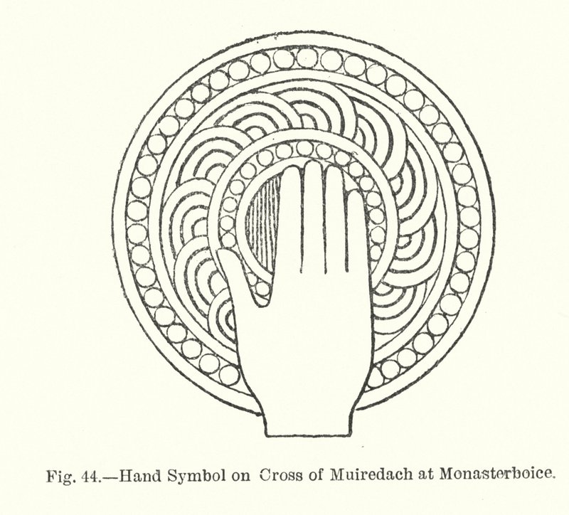 Handsymbool op het kruis van Muiredach in Monasterboice door English School