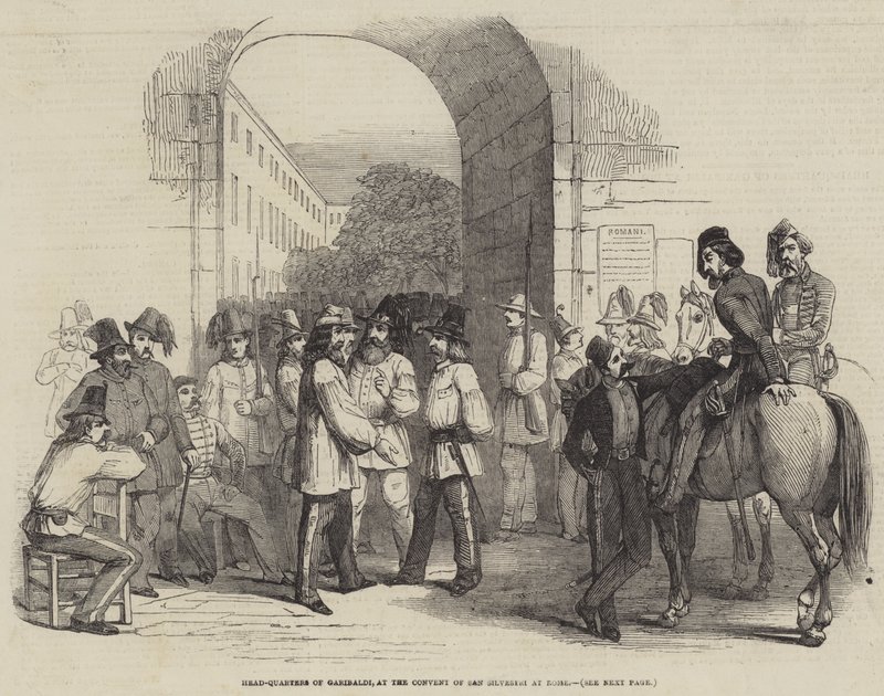 Hoofdkwartier van Garibaldi, in het klooster van San Silvestri in Rome door English School