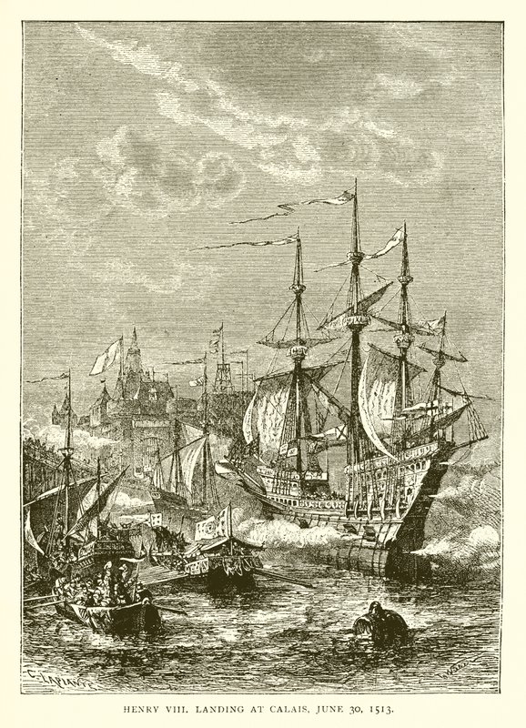 Hendrik VIII Landt in Calais, 30 juni 1513 door English School