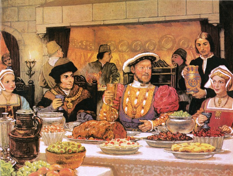 Hendrik VIII met Sir Thomas More aan zijn rechterzijde door English School