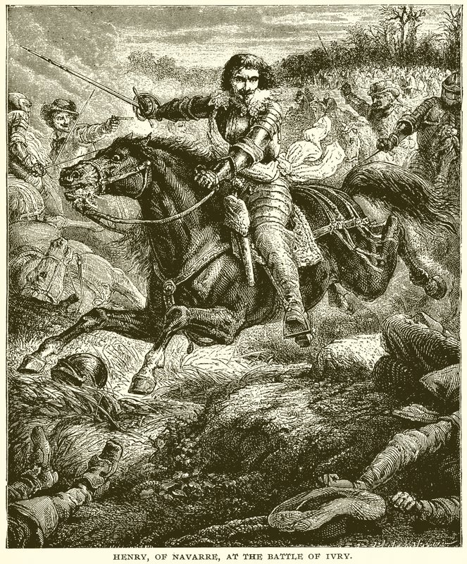 Hendrik van Navarra bij de Slag bij Ivry door English School