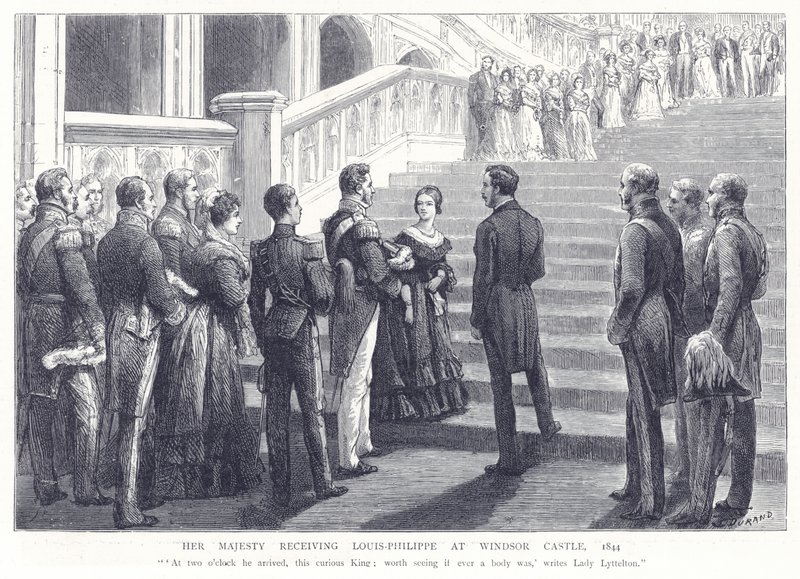 Hare Majesteit ontvangt Louis-Philippe in Windsor Castle, 1844 door English School