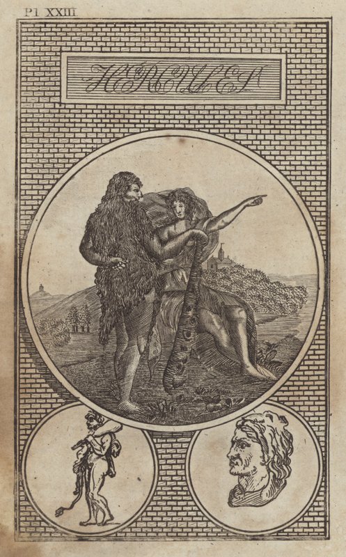 Hercules, oude Romeinse held en god (gravure) door English School