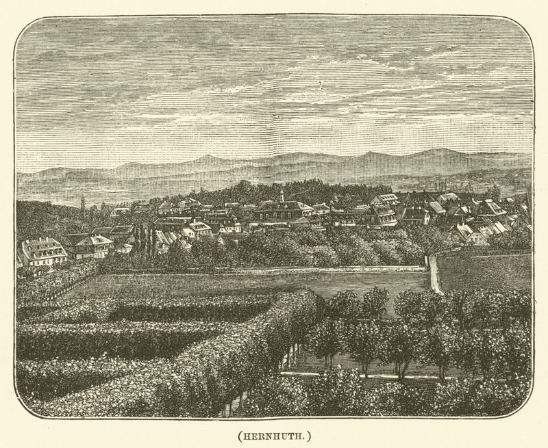 Hernhuth (gravure) door English School