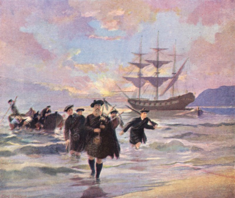 Hoogland kolonisten arriveren in Pictou, Nova Scotia, van de "Hector," 1773 door English School