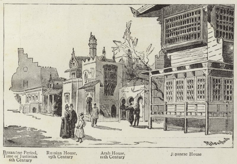 Geschiedenis van Menselijke Woningen op de Parijse Tentoonstelling door English School