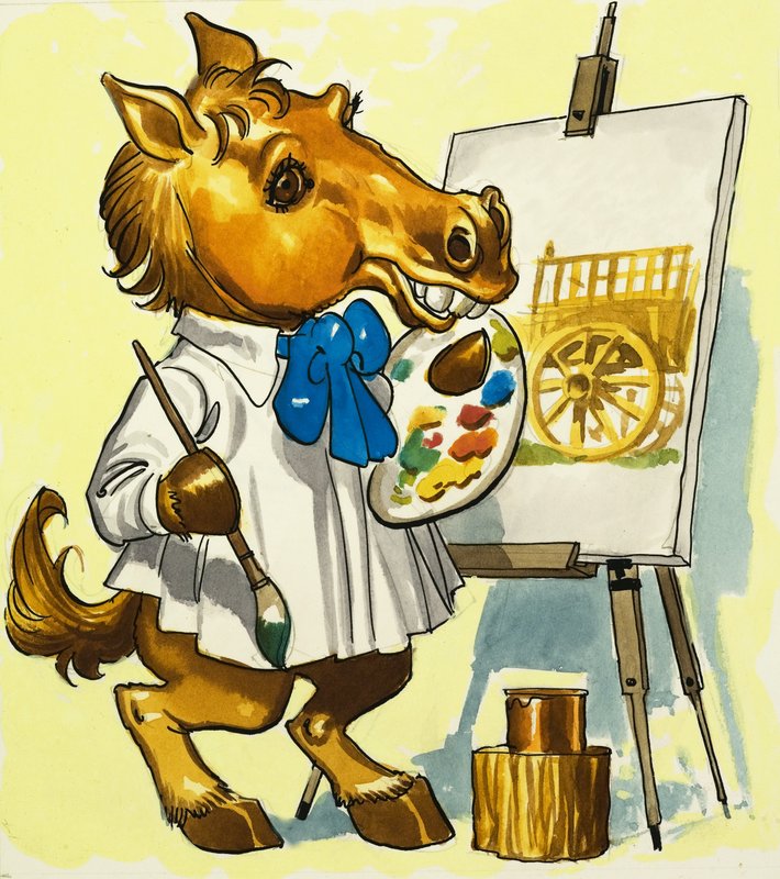 Paardenkunstenaar door English School
