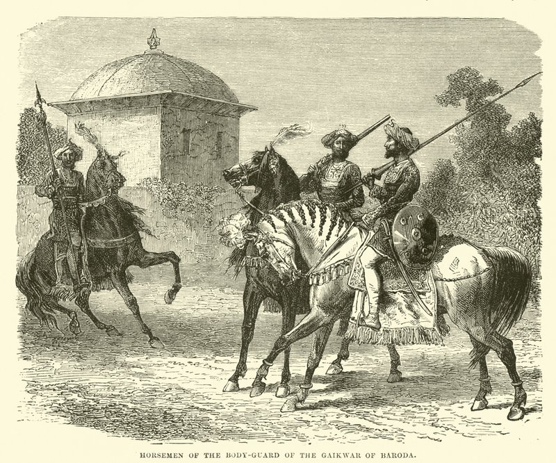 Ruiters van de lijfwacht van de Gaikwar van Baroda door English School