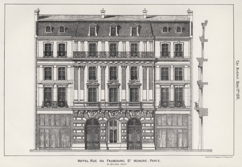 Hotel, Rue Du Faubourg St Honore, Parijs door English School