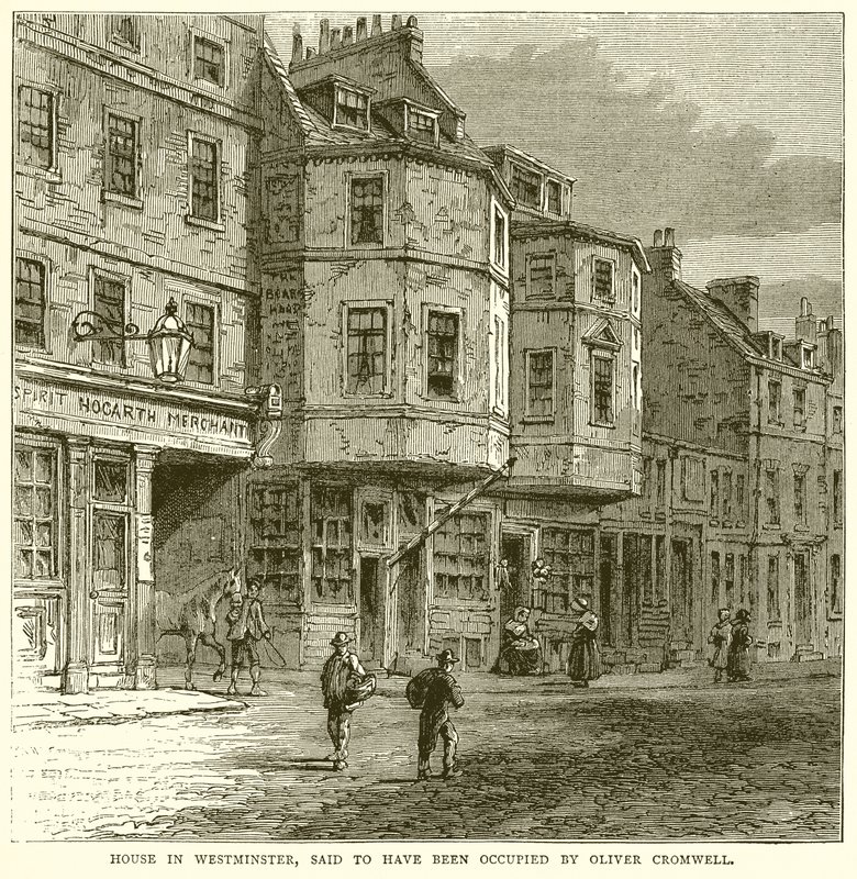 Huis in Westminster, naar verluidt bewoond door Oliver Cromwell door English School
