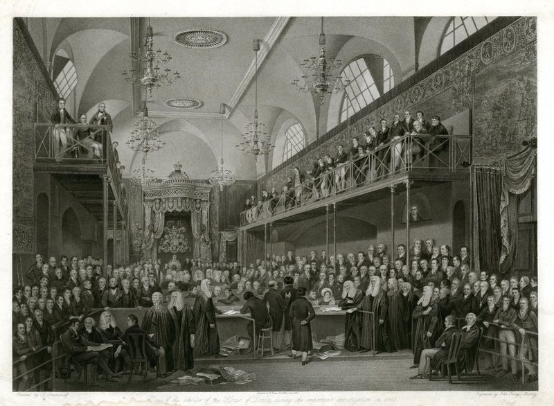 Hogerhuis tijdens het belangrijke onderzoek in 1820 door English School
