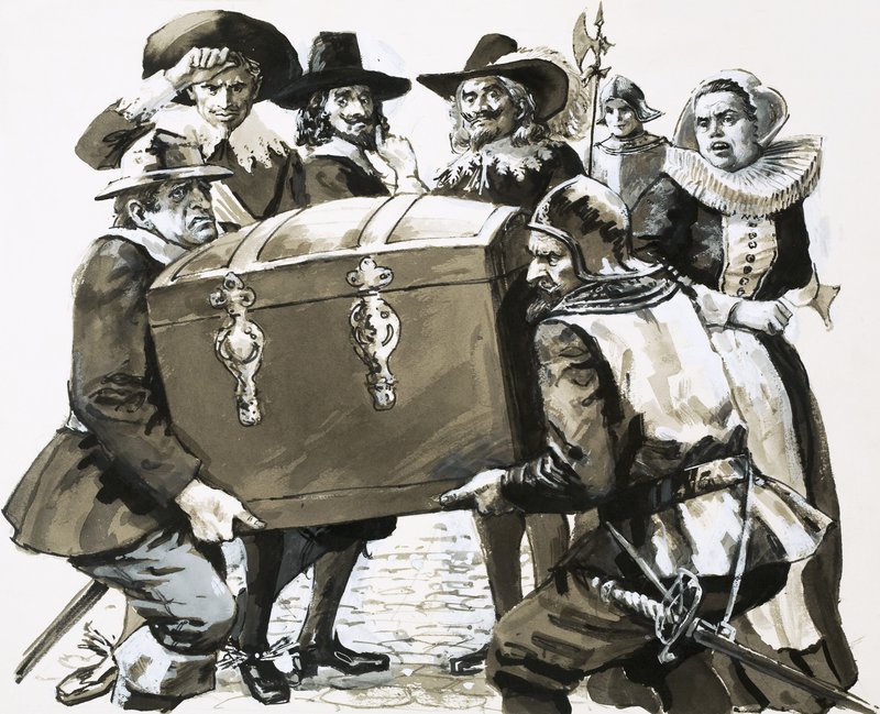 Hugo Grotius ontsnapt uit de vestinggevangenis van Loevestein door English School