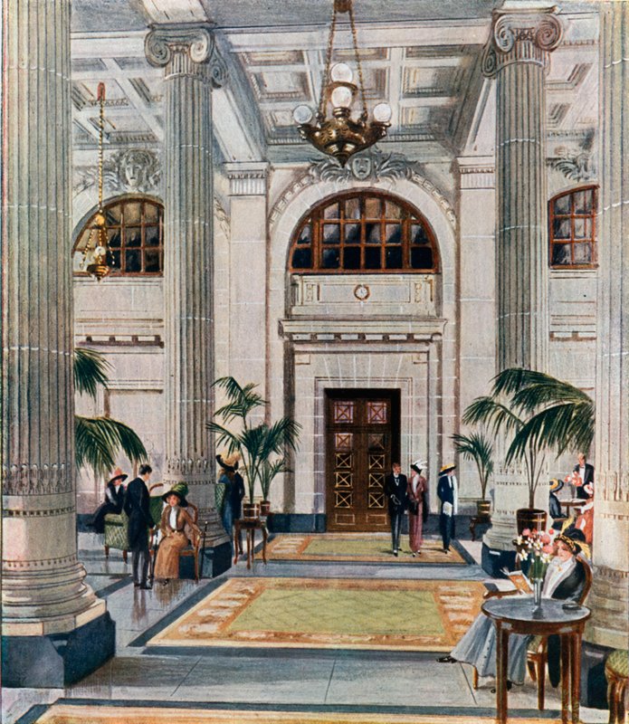Hypostyle Hal van het New Midland Adelphi Hotel, Liverpool door English School