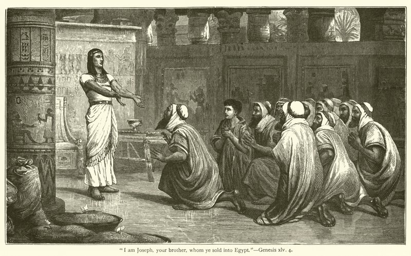 "Ik ben Jozef, uw broer, die u naar Egypte verkocht hebt", Genesis, xlv, 4 door English School